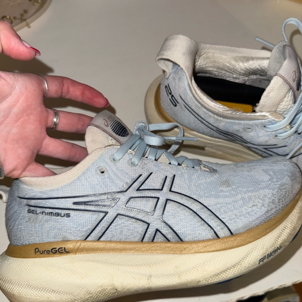ASICS Light Blue and Cream Sneakers - Picture 5 of 6